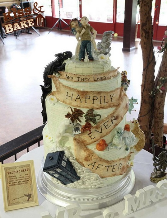 The ultimate nerd wedding cake
